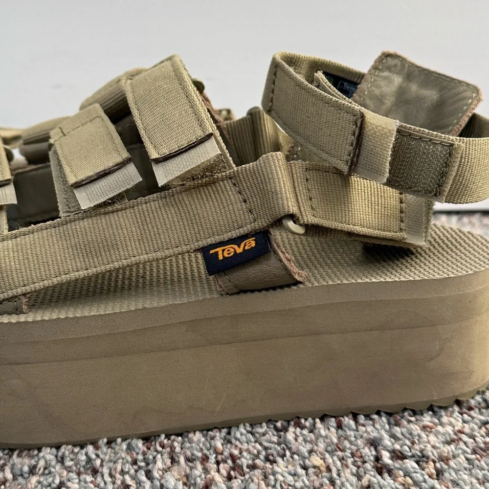 Teva Flatform Mevia Olive Green Women's 8 Platform Summer Festival - Picture 10 of 16